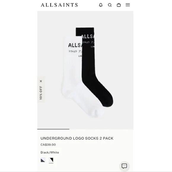 ALLSAINTS | 3-pack Logo Crew Socks (White) - Picture 5 of 5